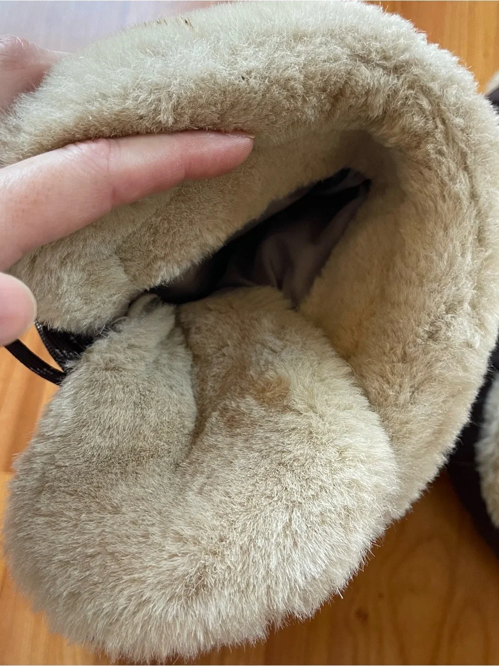 The North Face Women's Nuptse Fur winter boots brown quilted goose down size 8